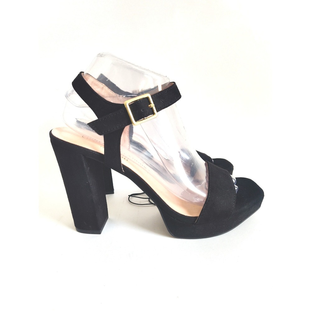 New Chinese Laundry Sandals 8.5 Square Toe Y2K Platform MicroSuede Block Heel